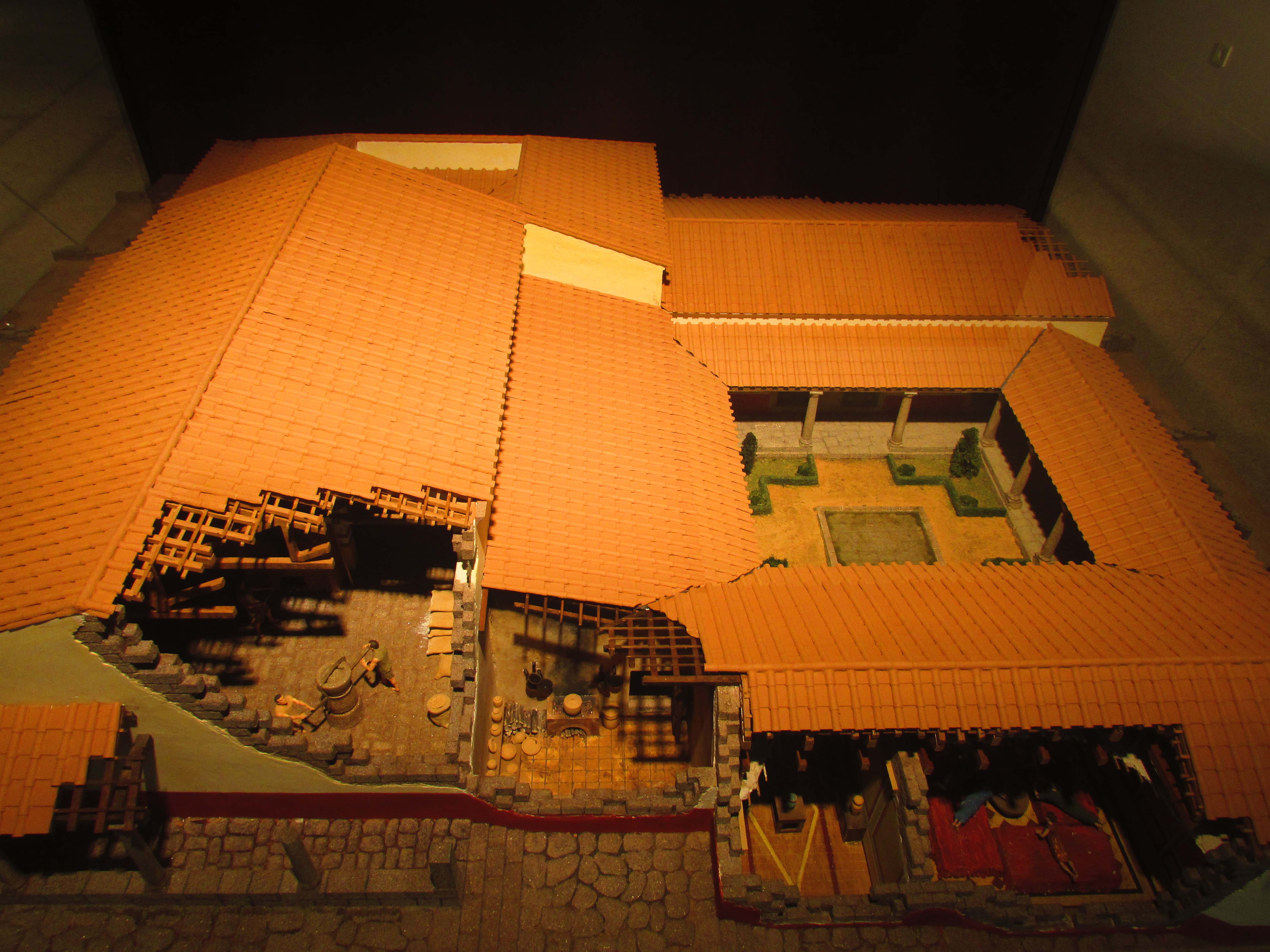 Model římské vily, archeologický muzeum m. Braga